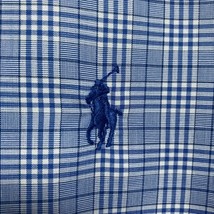 Ralph Lauren Easy Care Stretch Plaid Button Down Shirt Blue White 17 32/33 - $445.40 MXN