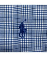 Ralph Lauren Easy Care Stretch Plaid Button Down Shirt Blue White 17 32/33 - $23.76