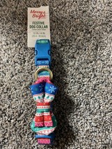 Merry &amp; Bright Collection Small Festive Christmas Dog Collar Blue Fairisle Bow - £6.58 GBP