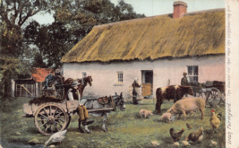 Irish FARMYARD-DECENT Cot That Tops Neighbouring Hill~Ireland Postcard - £5.58 GBP