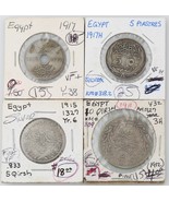 Égyptien Pièce de Monnaie Égypte 1911 10 Qirsh 1917 5 Piastres 5 10 Mill... - £71.05 GBP