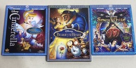 Disney Blu-Ray DVD LOT Cinderella, Snow White, Beauty And The Beast Diamond Ed - £8.90 GBP