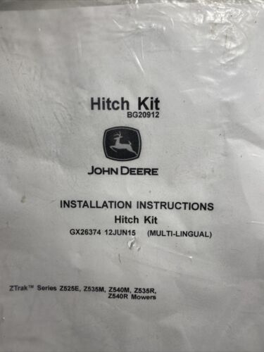 John Deere Hitch Kit #BG20912 ZTrack Series New - $39.59