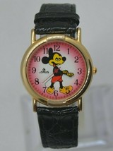 Vintage Mickey Mouse Lorus Quartz Gold Tone Wrist Watch New battery GUARANTEED - £23.33 GBP