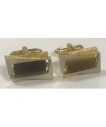 VTG 1960s DANTE GENUINE TIGERS EYE CUFFLINKS - $17.76