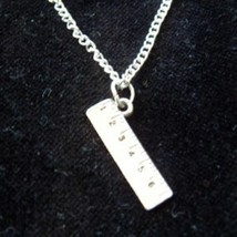 Funky RULER PENDANT NECKLACE-Pewter School Teacher Graduation Costume Je... - $89.74 MXN