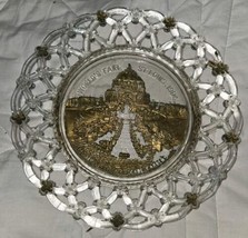 1904 St. Louis World&#39;s Fair Souvenir Festival Hall &amp; Cascade Gardens Glass Plate - £17.57 GBP