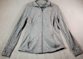 Old Navy Jacket Womens Large Gray Chevron Polyester Long Sleeve Pockets Full Zip - £10.01 GBP