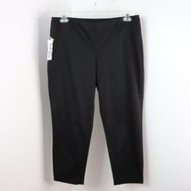 New Dalia Collection Women&#39;s 10 Black Tapered Leg Cropped Capri Dress Pants - $17.50