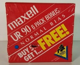 Maxell Audio Cassette Tapes UR 90 Minute Normal Bias Blank New Sealed 6 Pack - $16.72