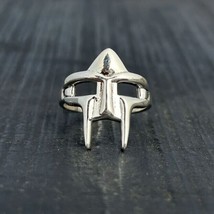 MF Doom Ring, Silver Helmet Mask Ring, Medieval Ring, Viking Biker Jewelry - £59.50 GBP