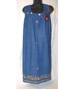 California Concepts Blue Denim Floral Embroidered Sleeveless Sheath Dress - £14.95 GBP