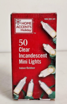 Home Accents Holiday 50 Clear Incandescent Mini Lights Indoor/Outdoor Green Wire - £7.94 GBP