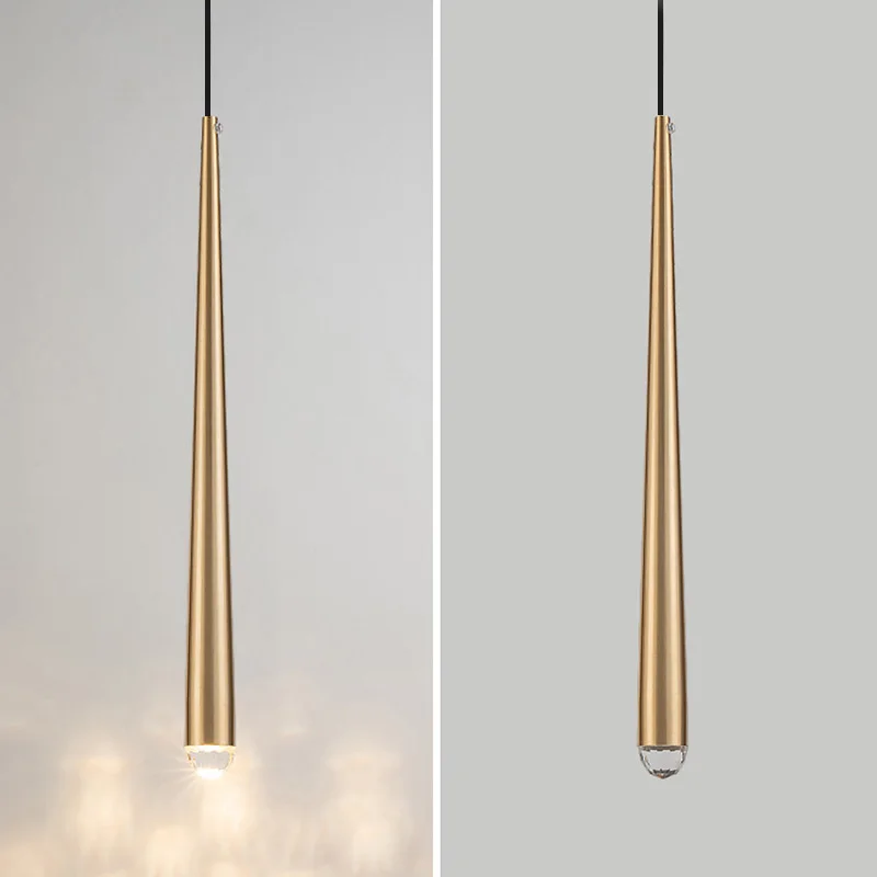 LED Cone  Pendant Long  Acrylic Copper Black Lamp Is Bar Counte Shop Room Kitche - £150.29 GBP