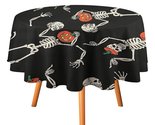 Funny Skull Pumpkin Tablecloth Round Kitchen Dining for Table Cover Deco... - £12.78 GBP+