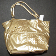 Stonz By Stone Mountain Gold Satchel Two Handle Purse, NWT - $40.00