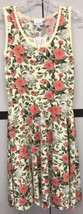 NWT LuLaRoe M Pale Yellow Pink White Green Floral Knit Nikki Sleeveless Dress - £37.65 GBP