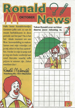 McDonald&#39;s  - October 1998 - Ronald News - Belgium - £1.96 GBP