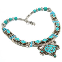 Tibetan Turquoise Bohemian Handmade Ethnic Jewelry Necklace Nepali 18&quot; SA 5030 - £16.46 GBP