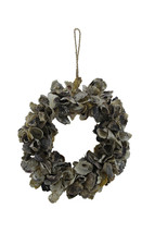 Zeckos Natural Oyster Shell Indoor Outdoor 18 inch Accent Wreath - £70.17 GBP