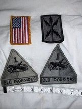 US Army 1st ARMORED DIVISION Old Ironsides tab Patch  hook &amp; loop back Lot - $23.75
