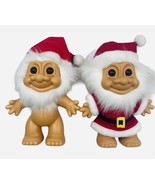 Vintage Russ Troll Santa Claus 8&quot; Christmas Dolls Figurine Set Of 2 - $34.64