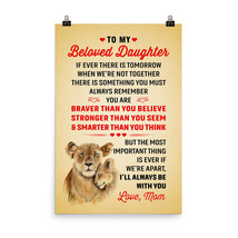 Mom and Daughter Lion Poster Gift for Beloved Daughter I&#39;ll Always be with You - £20.07 GBP+