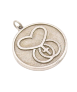 925 Sterling Silver Vintage Pendant DIEGES &amp; CLUST Carved Heart &amp; Cross ... - $66.19 CAD