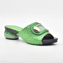 Open Toe Designer Chunky Mules Bling Bling Starry Low Heels for Party Women Lady - £54.30 GBP