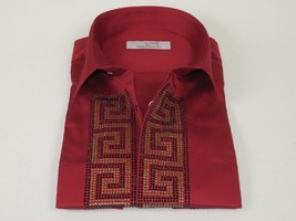 Men CEREMONIA Turkey Shirt 100% Cotton Fancy Rhine Stones #TSV 28 Slim Fit image 4