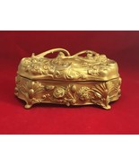 Ornate Vintage Metal Jewelry Casket Goldtone - $129.09 CAD