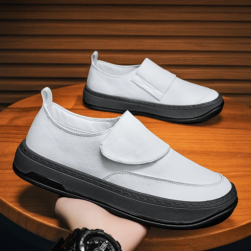 Increase casual shoes men handmade loafers travel breathable slip on black soft walking thumb200