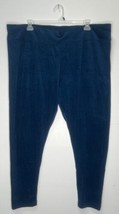 George Plus Women&#39;s Velour Ribbed Leggings Blue 3X - $13.99