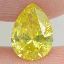 Loose Pear Shape Diamond Fancy Yellow Color 1.00 Carat SI1 Certified Enhanced - £1,078.56 GBP