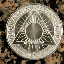 AA Sobriety Coin Serenity Prayer 1 Oz .999 Silver Round BU w/ Protective... - £36.29 GBP