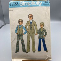 Vintage Sewing PATTERN Simplicity 7733, Boys 1976 Jacket Vest and Pants, Child - £7.03 GBP