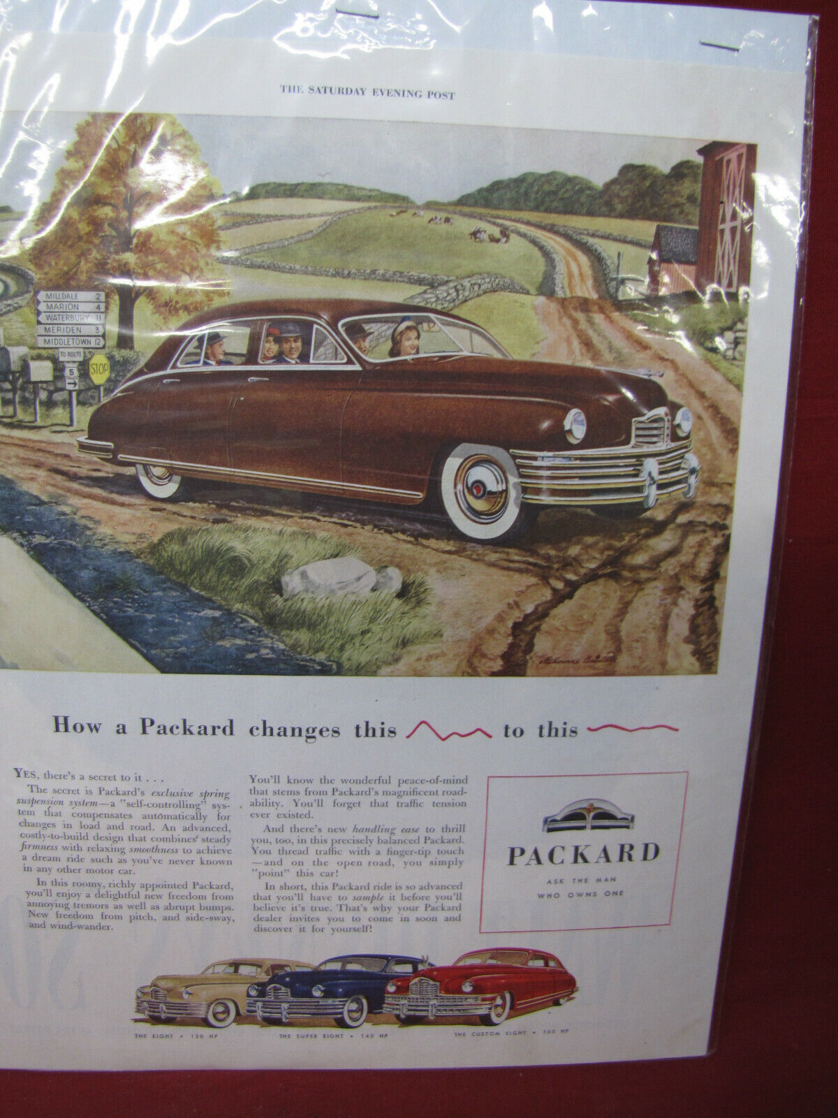 Vintage Original 1948 Print Ad Packard 4-Door Car #3 - $24.74