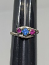 Vintage Sterling Silver 925 ESPO Rhinestone Ring Size 4.5 - £11.95 GBP