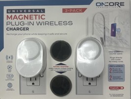 BNIP - Oncore Innovations Universal Magnetic Plug-in Wireless Charger Two/2 Pack - £23.34 GBP
