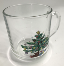 Nikko Happy Holidays/Christmas Time 3 1/2 in Short Glass 10 OZ Handle Mu... - £7.11 GBP