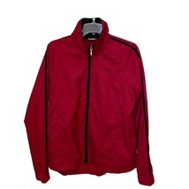 Nike Red Jacket Womens Large 12-14 Full Zip Windbreaker Sporty Athletic - £15.18 GBP
