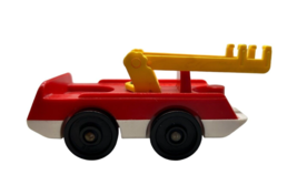 Vintage Fisher Price Little People Red Firetruck Car With Yellow Ladder Toy - $8.14