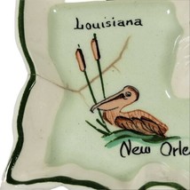 VTG Annie Laura U.S.A. Hand-painted Louisiana Trinket tray Tall Pelican ... - £22.03 GBP