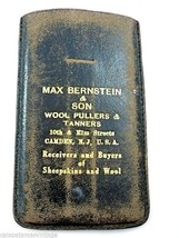 Vintage Leather Note Holder Max Bernstein Wool Pullers Camden NJ 1920s - $378.81 MXN