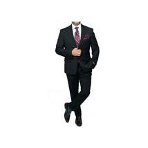 Mens DKNY 100% Wool Two Button Notch Lapel Formal Business Slim fit 1504 Black image 9