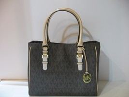 Brand New Michael Kors Brown Mk Monogram Signature Jet Set Work Tote Bag Purse - £114.75 GBP