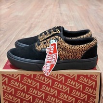 Vans Comfycush Era Tiny Cheetah Womens Size 5.5 Suede Black Tan Shoes - $39.59
