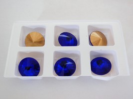 4(Four)  14 mm Rivoli Beads: Sapphire - £3.86 GBP
