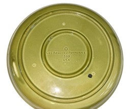 Vintage Los Angeles Potteries Cheese Platter Plate 14.5" Green USA #505 image 8