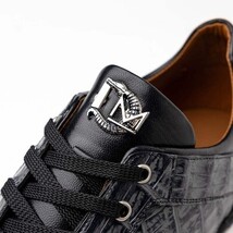 Men's Shoes genuine crocodile and lizard fashion sneaker Portici Gray / Black image 4